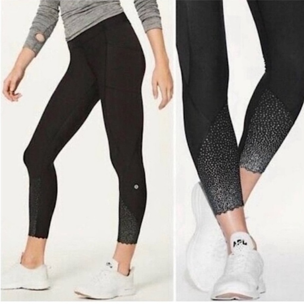 Lululemon Training Legging- Tight Stuff Tight- Black-2-Reflective-Pockets
